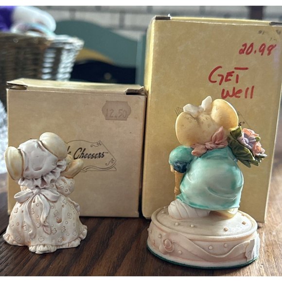 Ganz 1991/2 Little Cheesers Get Well & Mouse Mom Shopping Figurines #05637 05113 - Picture 2 of 6